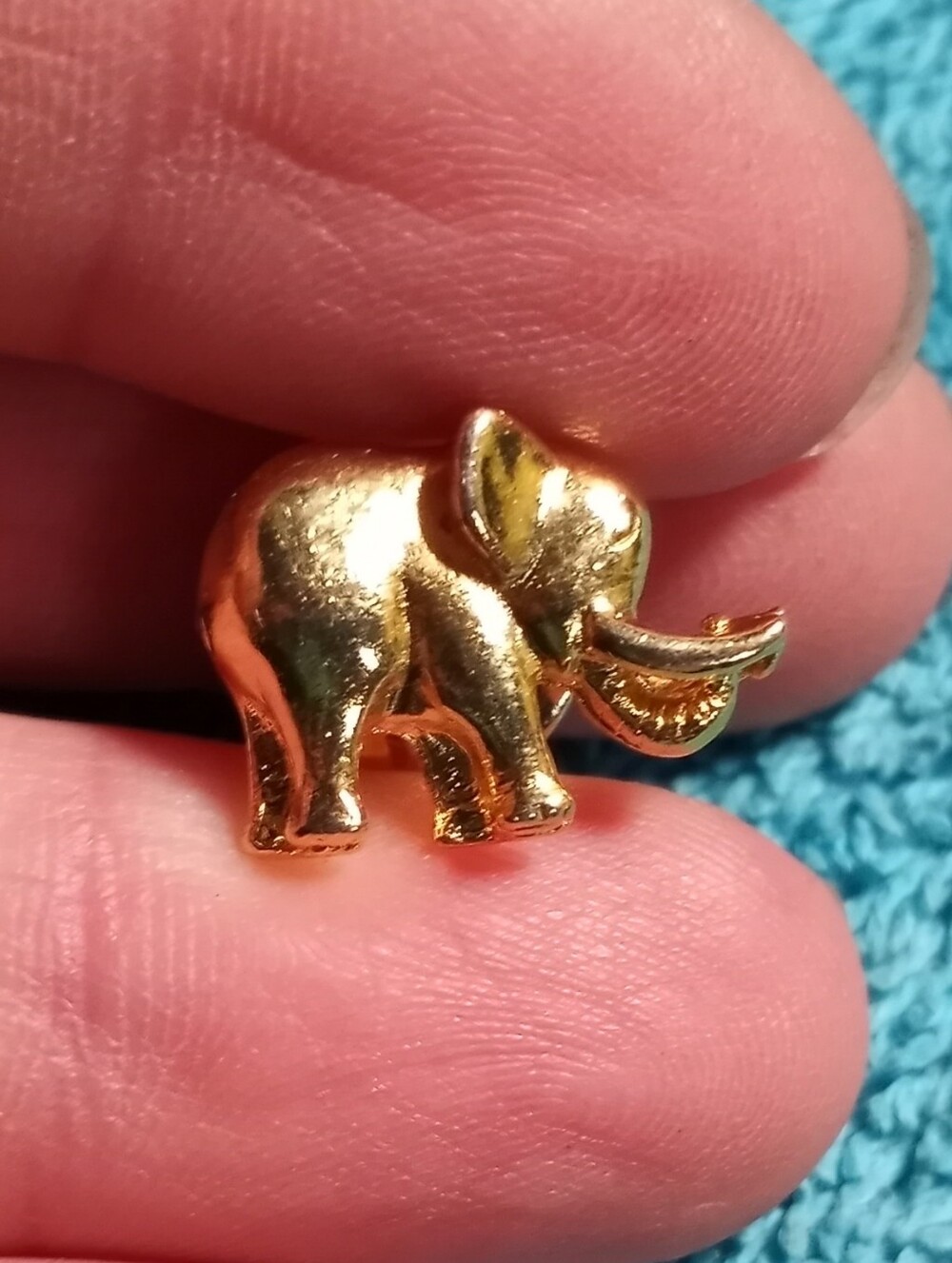 Gold Elephant Pin Brooch - Gold Animal Accessory